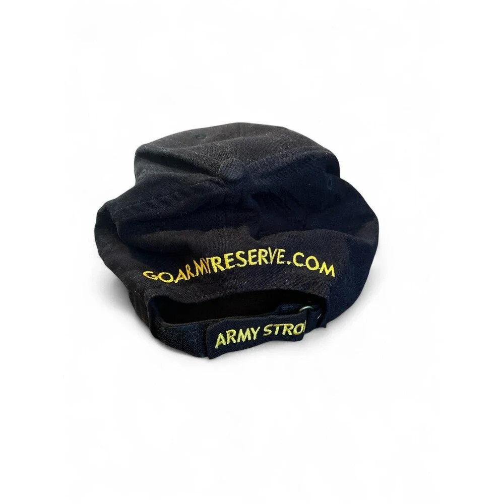 US Army Strong Star Go Army Reserve Baseball Cap‎ Hat Black Yellow Made In USA